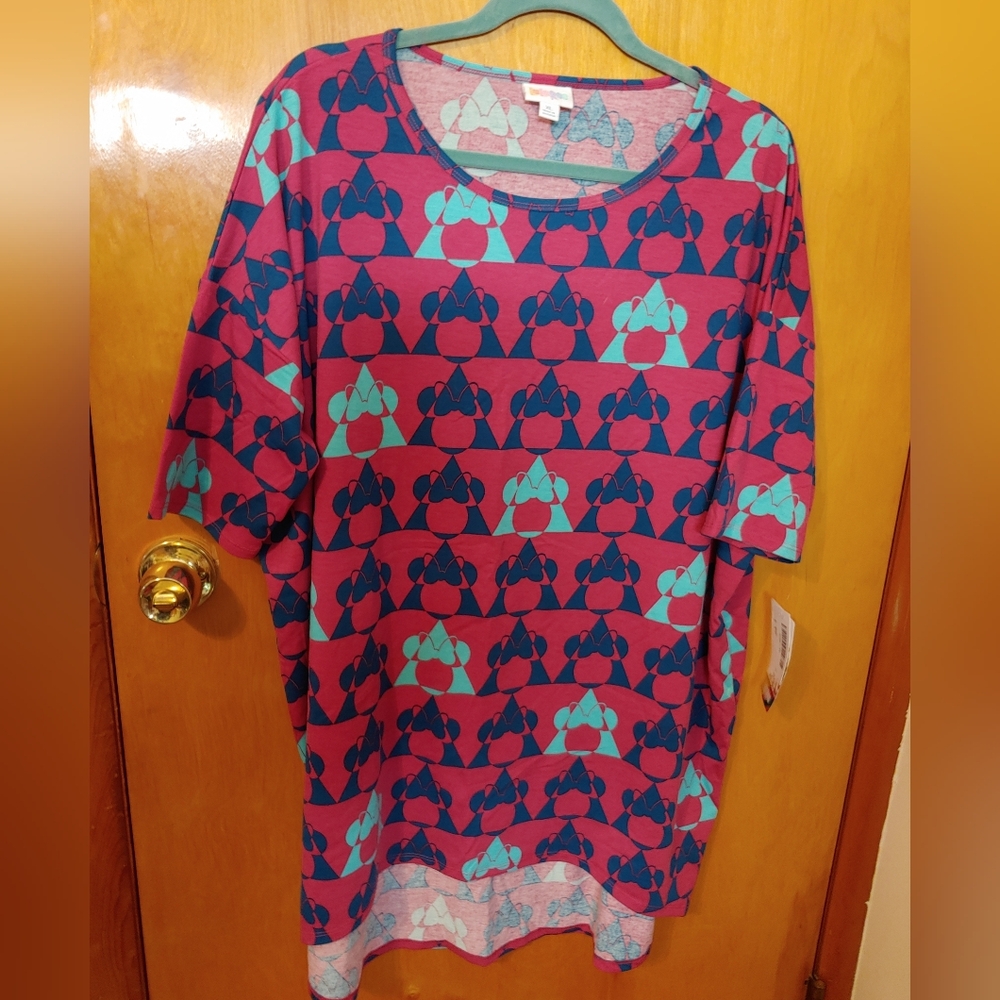 LuLaRoe Disney Mickey Patterned Irma Top Tee XL
